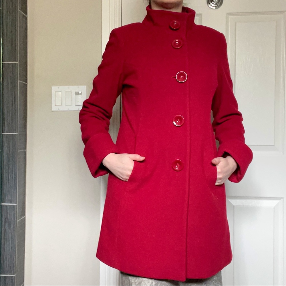 Red wool Anne Klein coat